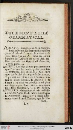 Dictionnaire grammatical