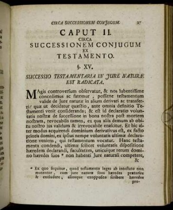Caput II. Circa Successionem Conjugum Ex Testamento.