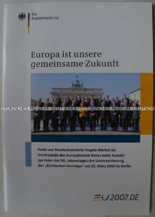 Rede von Bundeskanzlerin Angela Merkel zum 50-jährigen Bestehen der Römischen Verträge