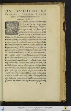 Dn. Guidoni ac Prospero Generosis Baronibus à Gebennis Henricus Glareanus S. D. P.