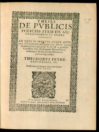 Theses De Publicis Iudiciis: Item De Accusationibus Et Inscriptionibus.