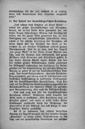 11. Der Inhalt der staatsbürgerlichen Erziehung.