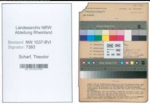 Entnazifizierung Theodor Scharf , geb. 06.02.1898 (Lehrer)
