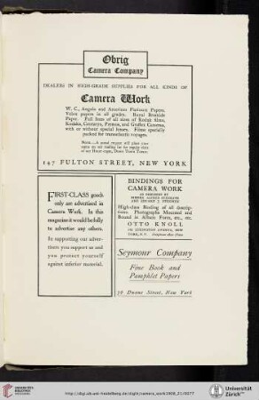 Obrig Camera Company [Papers, Films, Cameras, Lenses]