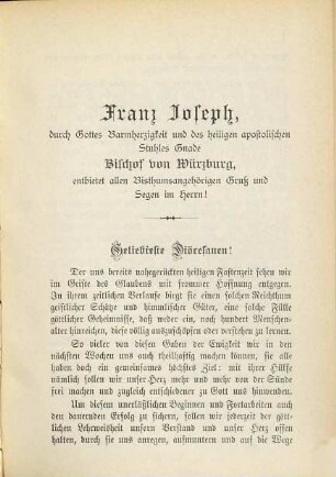 Hirtenbriefe : (von Würzburg), 1896