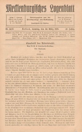Nr. 16/17. Rostock, Sonntag, den 30. März 1919.