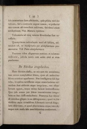 De Febribus irregularibus.