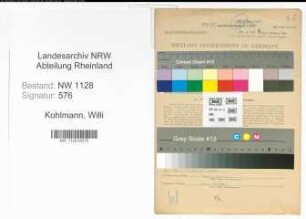 Entnazifizierung Willi Kohlmann , geb. 24.12.1915 (Polizist)