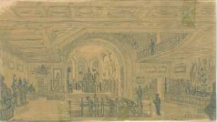 Fischer, Theodor; Kassel; Museum (jetzt: Hessisches Landesmuseum) - Innenraum (Perspektive)