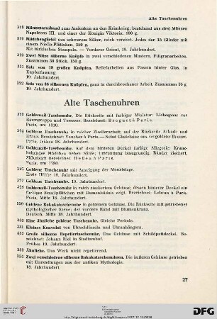 Alte Taschenuhren (Nr. 323-338)
