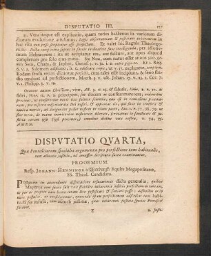 Disputatio Quarta, ...