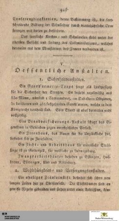 V. Oeffentliche Anstalten