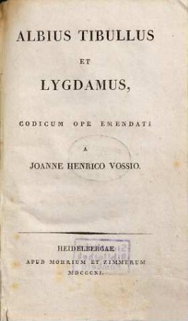Albius Tibullus et Lygdamus