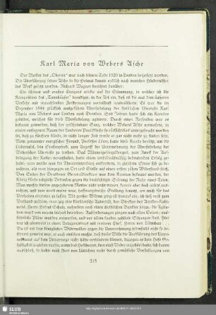 Karl Maria von Webers Asche
