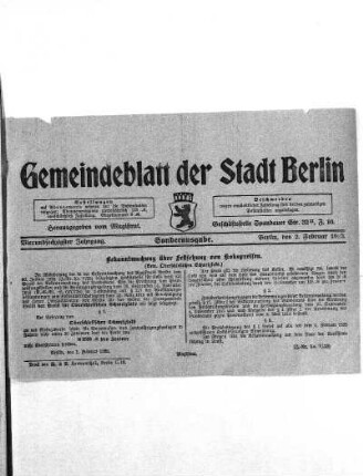 Sonderausgabe, 2. Februar 1923