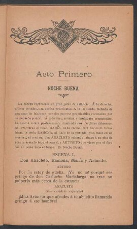 Acto primero : Noche buena