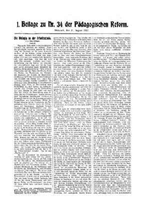 Die Biologie in der Arbeitsschule : (Schluß) ; 1. Beilage zu Nr. 34 der Pädagogischen Reform