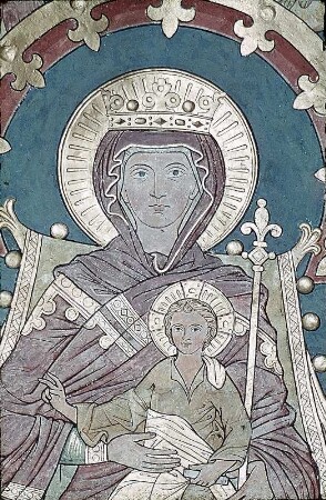 Thronende Muttergottes und die beiden Johannes', umgeben von einem Engelreigen