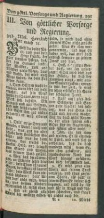 III. Von göttlicher Vorsorge und Regierung