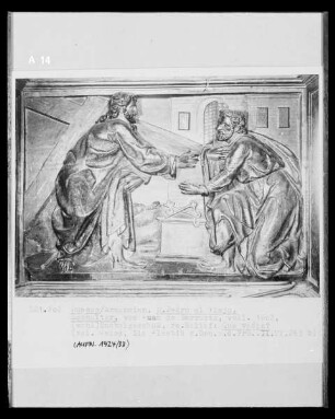 Hochaltar, Detail Sockelgeschoss, rechte Seite: Domine, quo vadis?