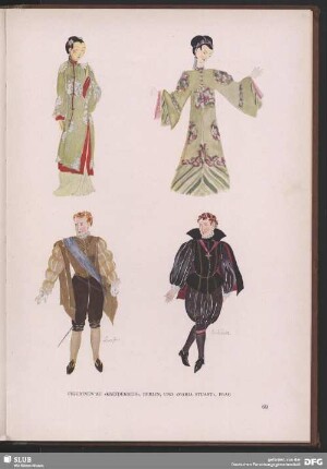 Gestaltung Figurinen zu „Kreidekreis", Berlin; „Maria Stuart", Prag