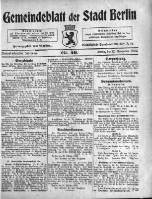 1922,46: Nr. 46, 12. November 1922