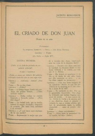 El criado de Don Juan : Drama en un acto