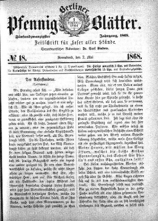 No. 18, Sonnabend, den 2. Mai