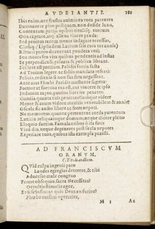 Ad Franciscum Oranum.