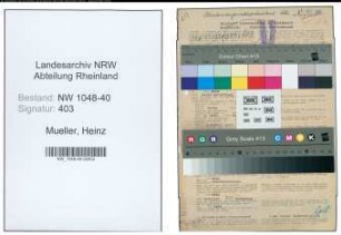 Entnazifizierung Heinz Mueller , geb. 07.02.1909 (Jurist)