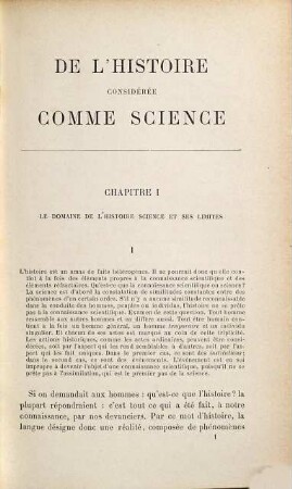 De l'histoire considérée comme science