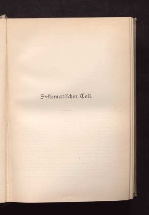 Systematischer Teil
