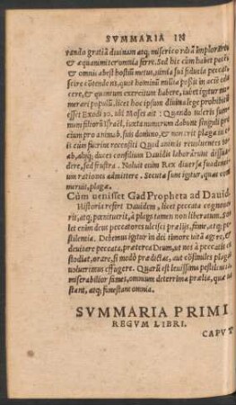 Summaria Primi Regum Libri.