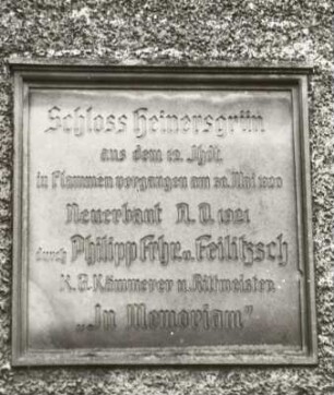 Inschrifttafel, Heinersgrün