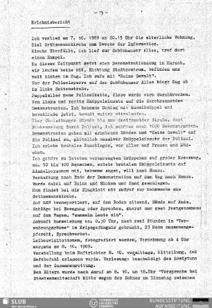 Erlebnisbericht