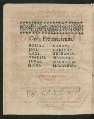 Ordo Prophetarum.