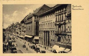 Postkartenalbum mit Motiven von Karlsruhe. "Karlsruhe, Kaiserstraße"