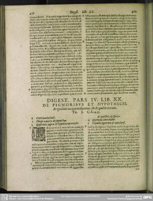 Digest[orum Seu Pandectarum] Pars IV [Liber XX - Liber XXVII]