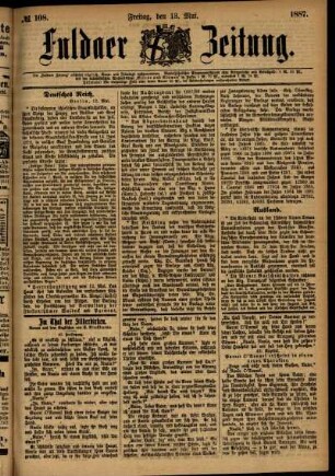 Ausgabe vom Freitag, den 13. Mai 1887.