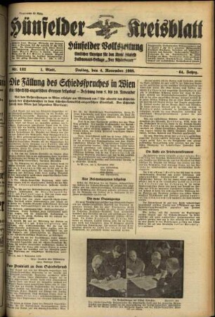 Erste Ausgabe vom Freitag, den 04. November 1938.