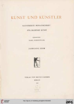 28: Kunst und Künstler: illustrierte Monatsschrift für bildende Kunst und Kunstgewerbe
