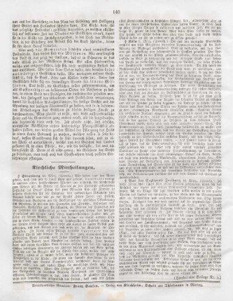 140 Kirchliche Mittheilungen