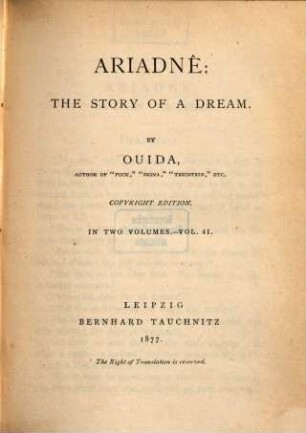 Ariadne, the story of a dream : in two volumes, 2