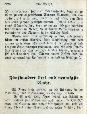 Fünfhundert drei und neunzigste Nacht