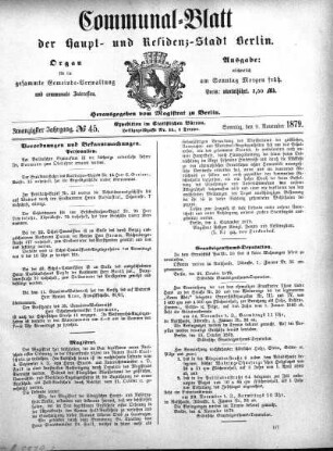 1879,45: No. 45, 9. November 1879