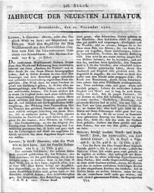 Berlin, königl. academ. Kunst- und Buchhandl.: Zoar, der Auserwählte, von Carl Gottlob Cramer. 1. Th. m. Kupf. u. Vign. 406 S. 2. Th. 436 S. 8.