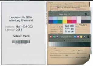 Entnazifizierung Maria Witteler , geb. 20.07.1881 (Kaufmann)