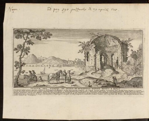 Veduta Del Tempio Di Diana Di Pozzuoli Monte Nuovo E Molo