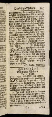 125-154, Der dritte Theil, Davidische Psalmen.