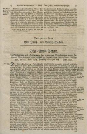 Das zweyte Buch. Von Justiz- und Policey-Sachen